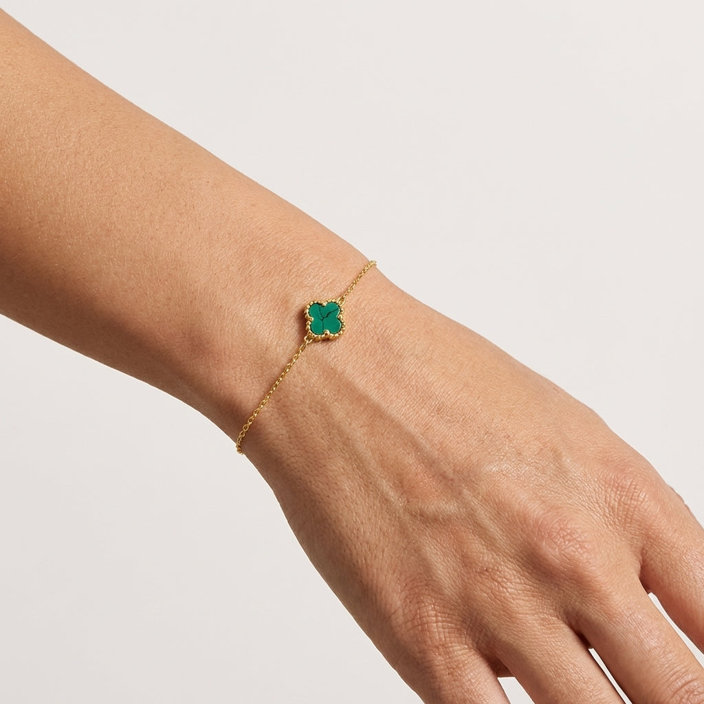 14K Gold-Plated Sterling Silver Flower Bracelet