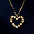 Silver Colourful Heart Necklace with Cubic Zirconia