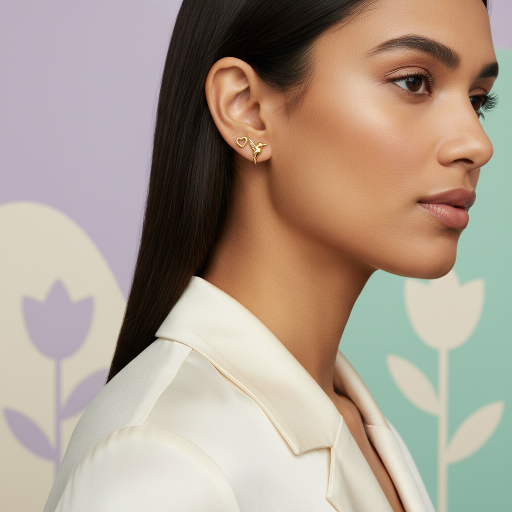 Silver Animal Lover Earrings Set