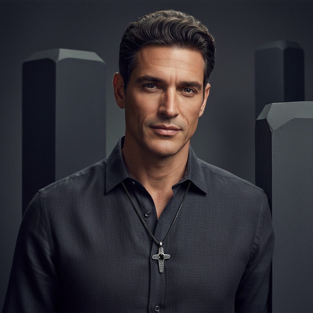 Blaze Men's Black Stainless Steel Cross Pendant Necklace
