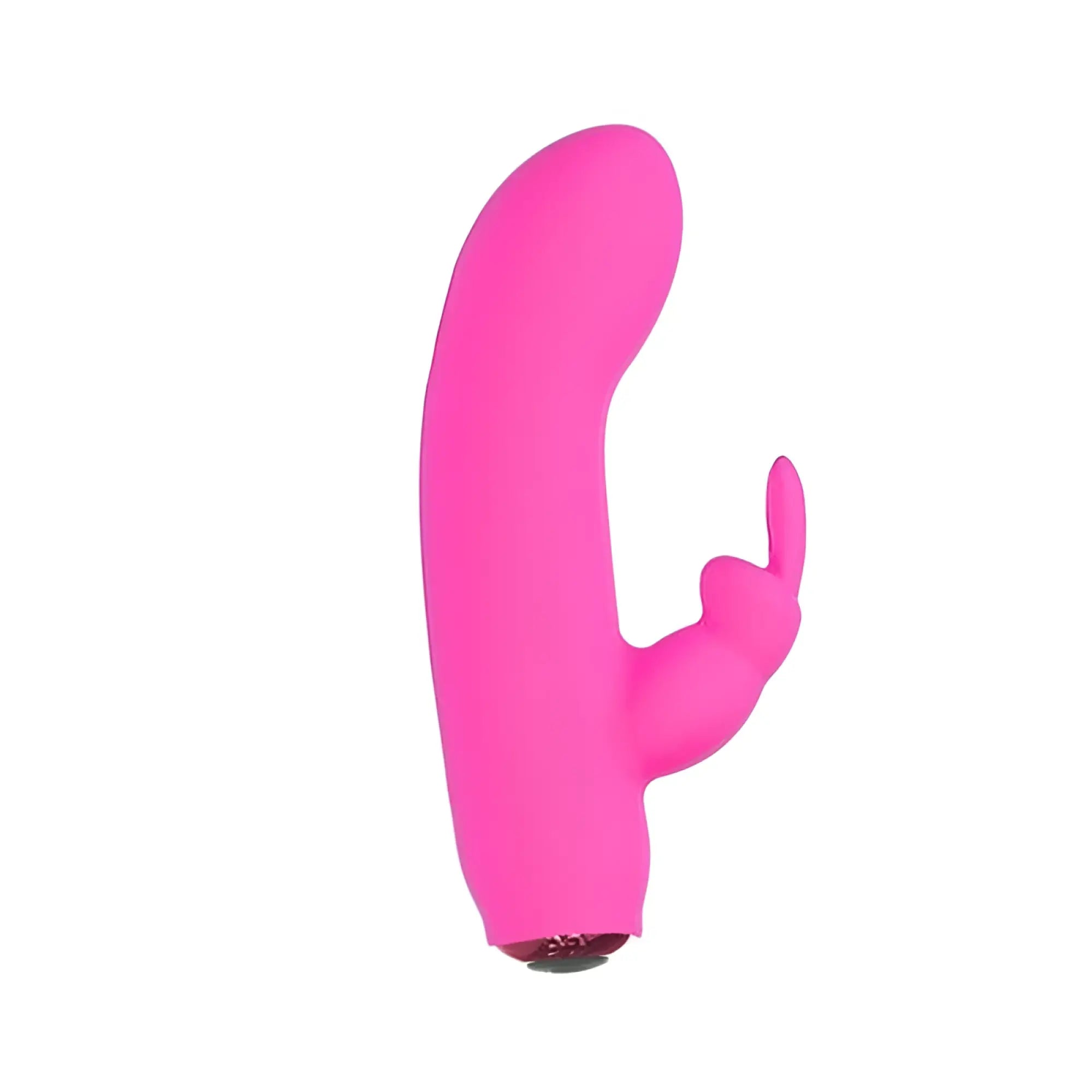 Bright pink silicone rabbit-shaped PowerBullet Alices Bunny rechargeable vibrator with smooth body and small ears