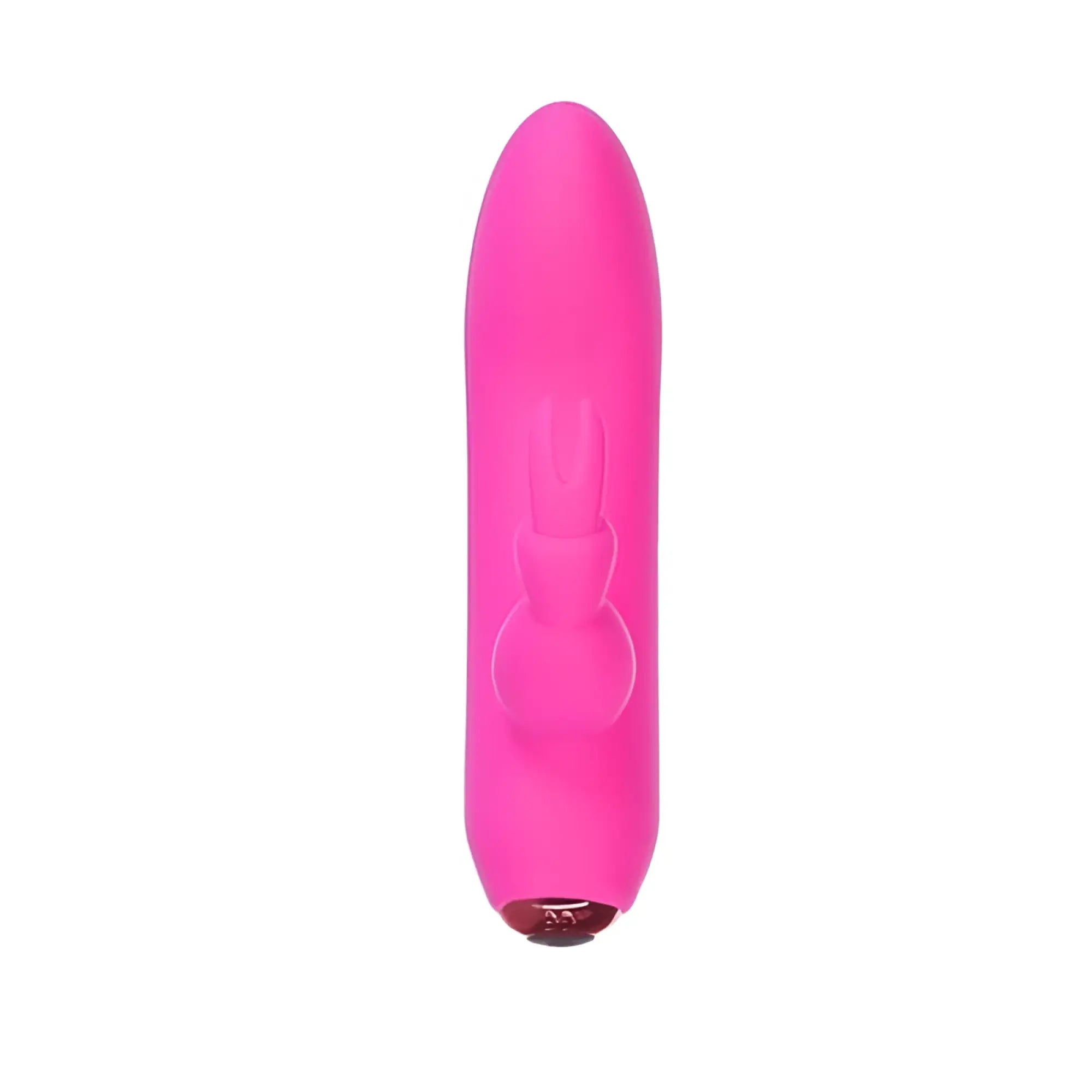 Powerbullet alices bunny rechargeable pink vibrator with smooth surface metallic tip and embossed bunny silhouette