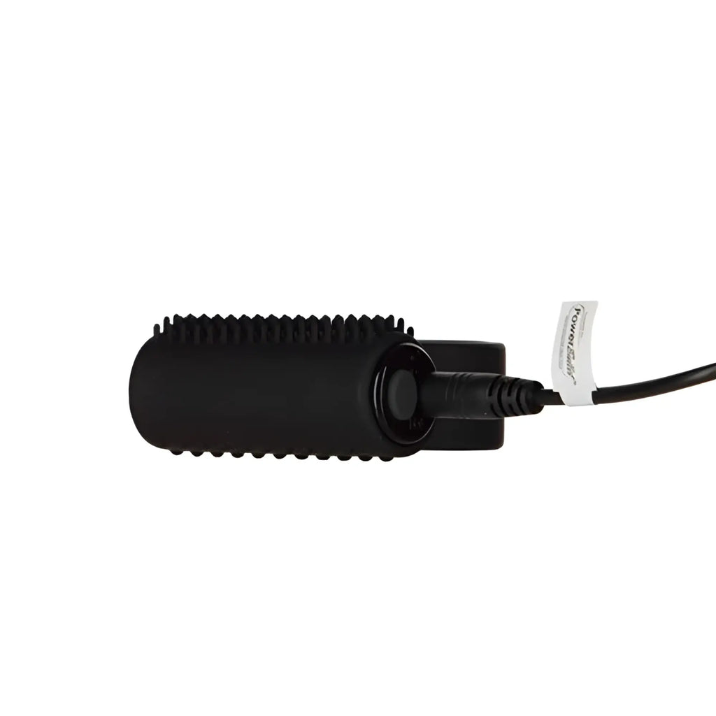 Black powercolor usb charging cable with textured ribbed grip and compact rectangular connector for powerbullet cock ring