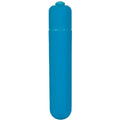 Powerbullet power bullet extended 9cm teal silicone vibratory toy with rounded top and smooth cylindrical body