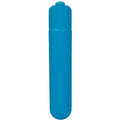 Powerbullet power bullet extended 9cm teal silicone vibratory toy with rounded top and smooth cylindrical body