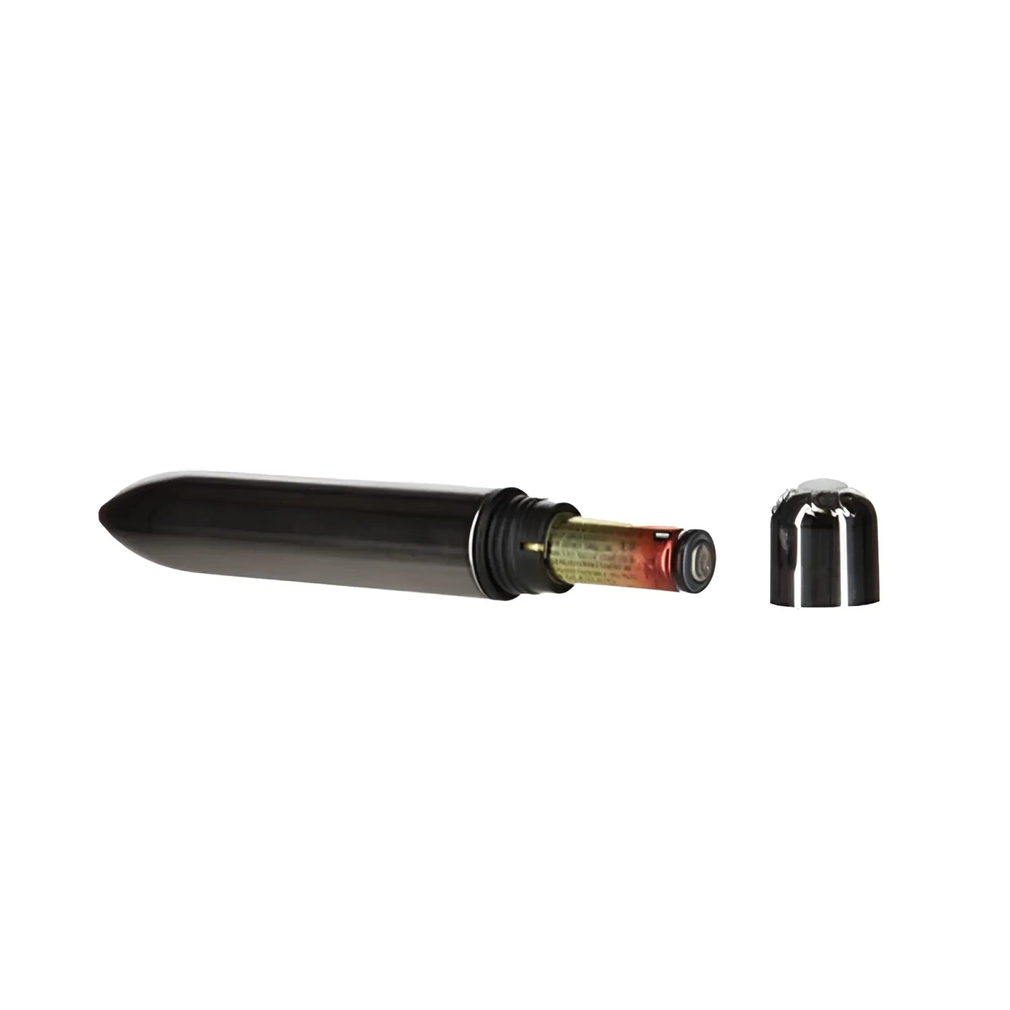 PowerBullet Platinum bullet 9cm black cylindrical vibrator with sleek glossy finish and removable cap