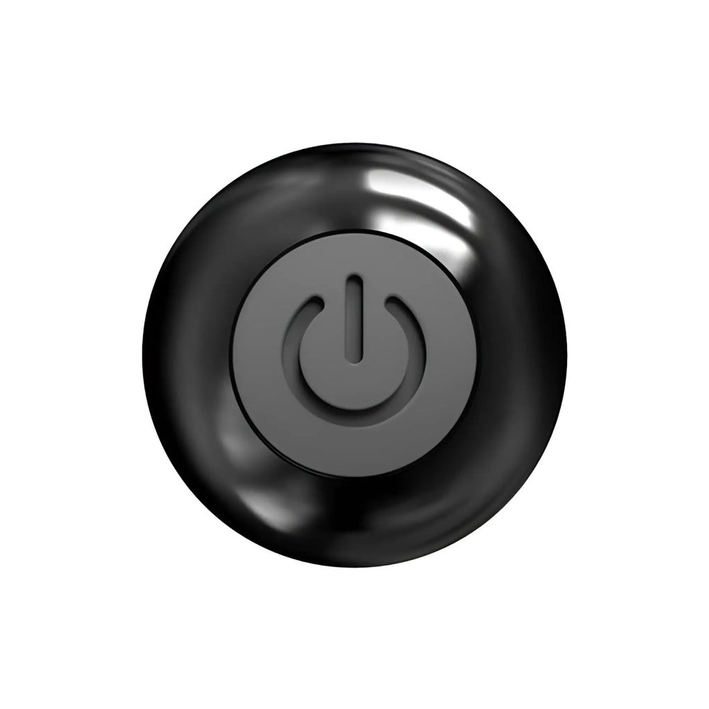 Powerbullet pretty point 4in power bullet black with a black glossy circular power button embossed with power symbol