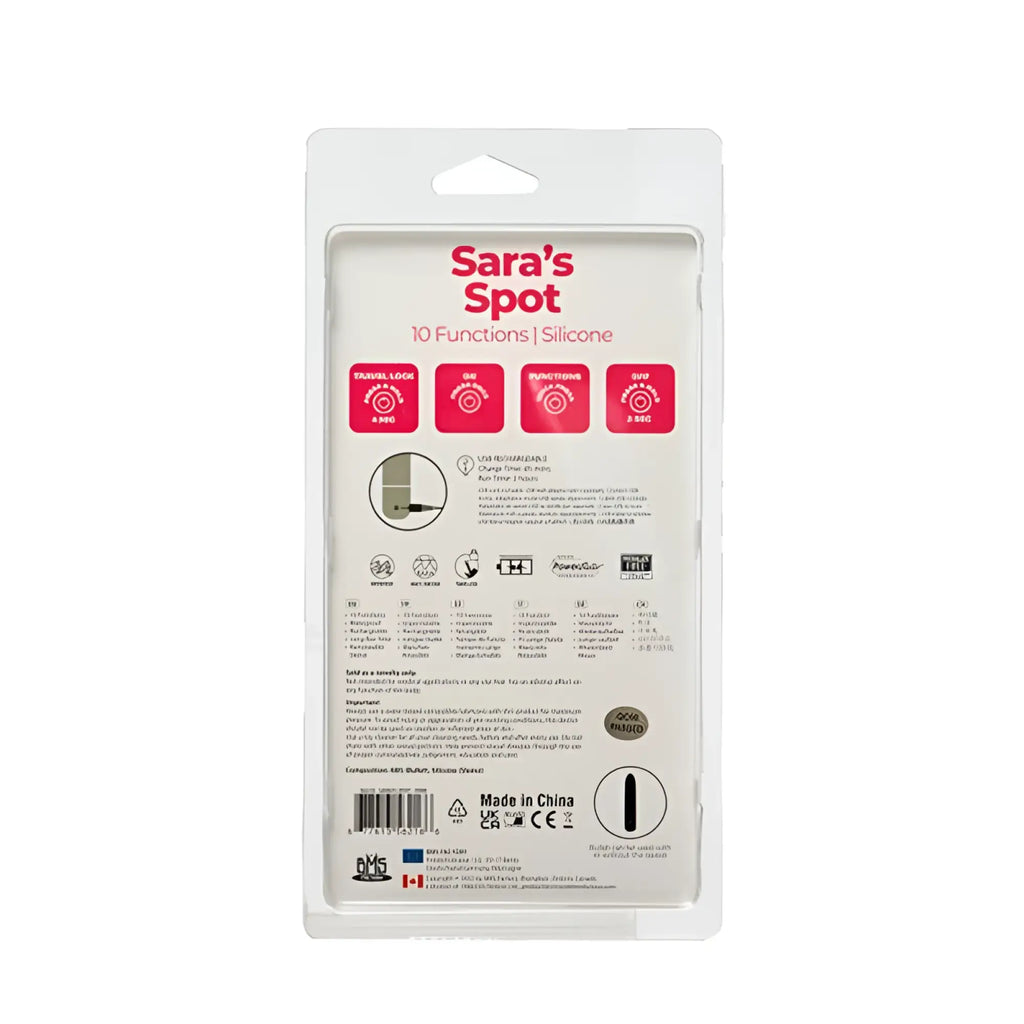 Powerbullet sara’s spot pink silicone multi-tool with ten functions in clear blister package