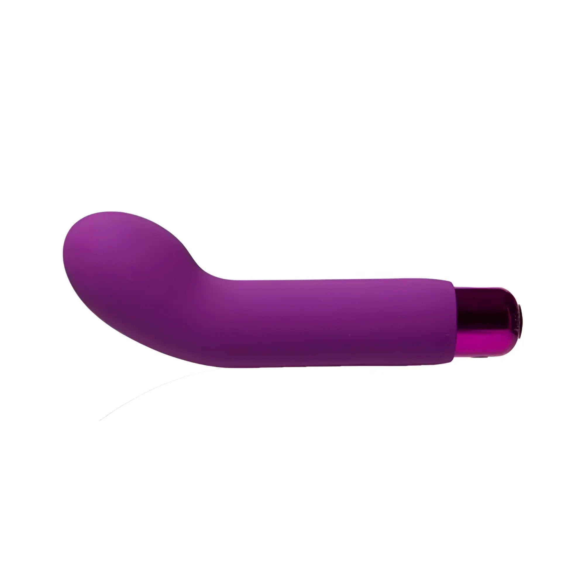 Purple silicone vibratory wand with metallic purple tip from powerbullet power bullet sara’s spot vibrator line