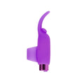Purple silicone rabbit-shaped vibrator with metallic base rechargeable bullet for teasing and stimulation