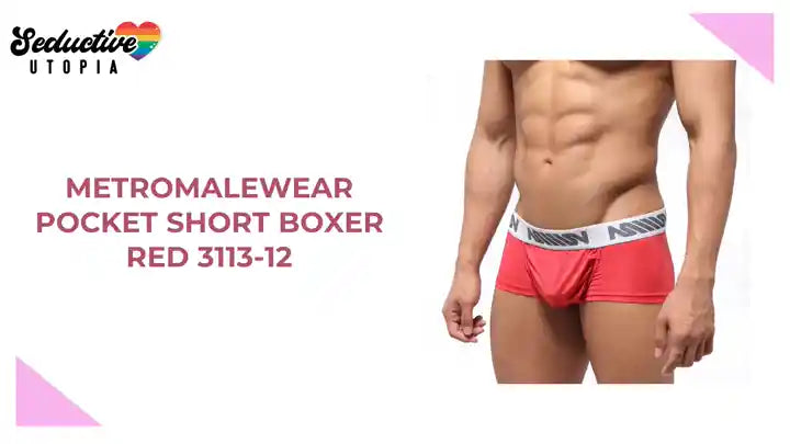 MetroMaleWear Pocket Short Boxer Red 3113-12 by@Outfy