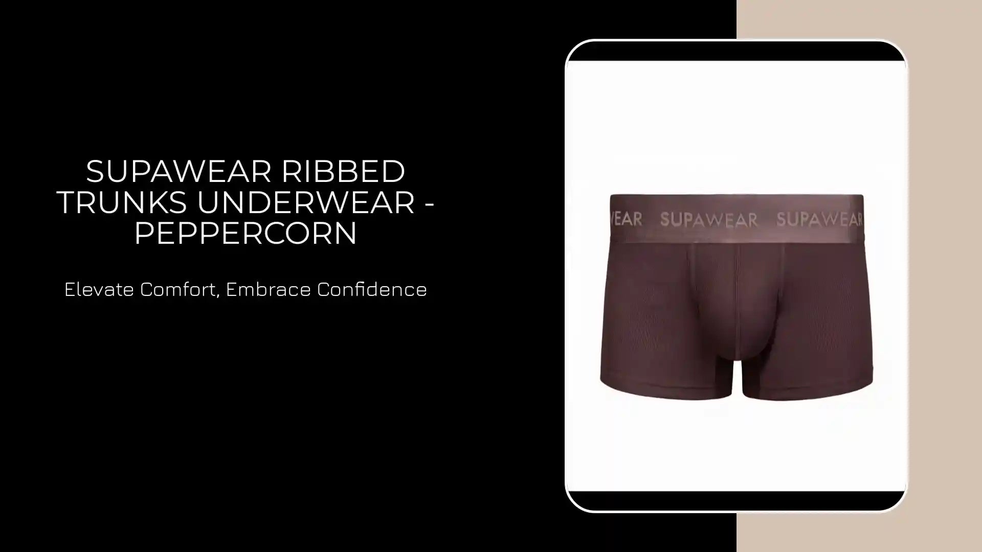 SUPAWEAR Ribbed Trunks Underwear - Peppercorn by@Outfy