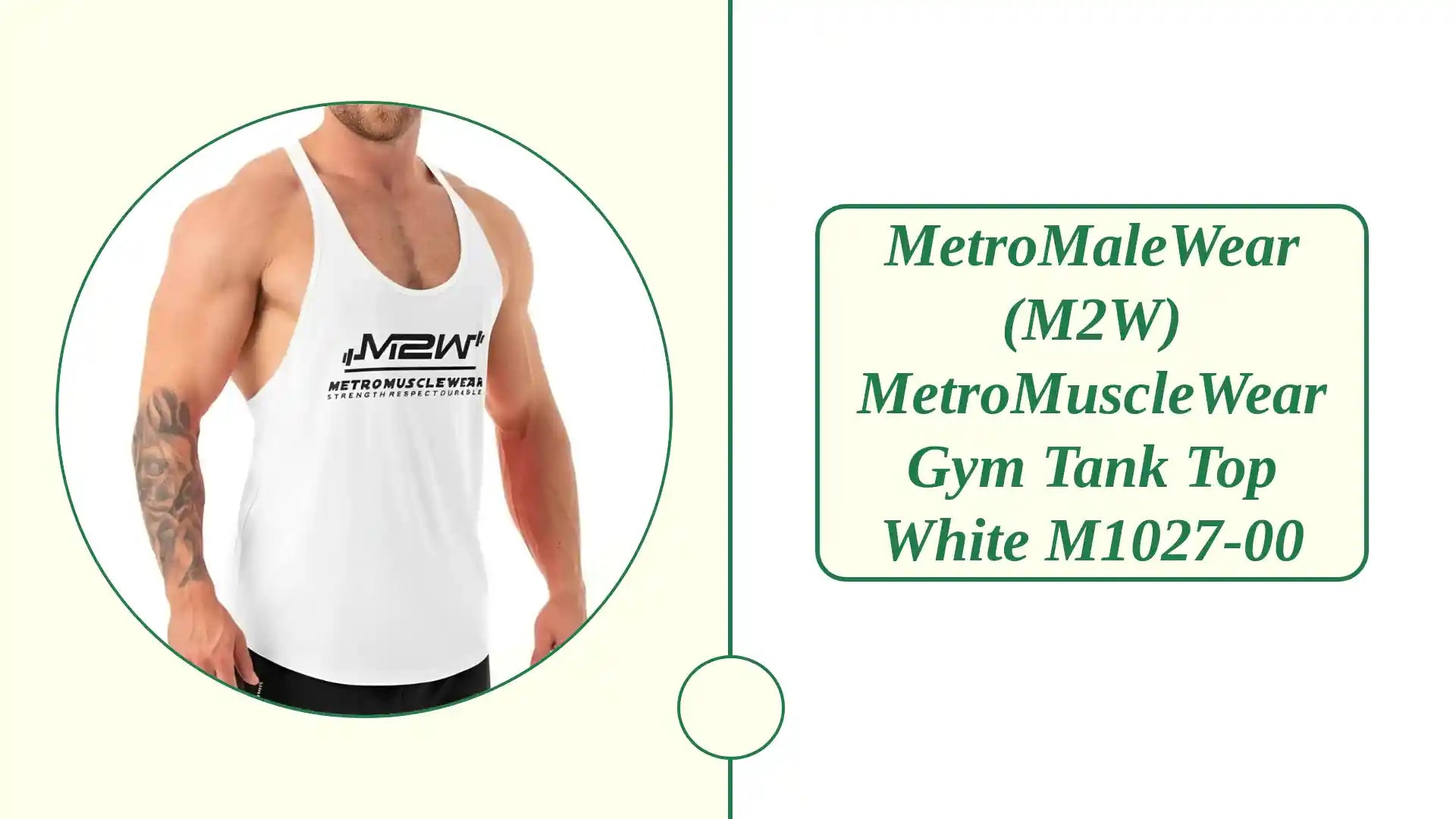 MetroMaleWear (M2W) MetroMuscleWear Gym Tank Top White M1027-00 by@Outfy