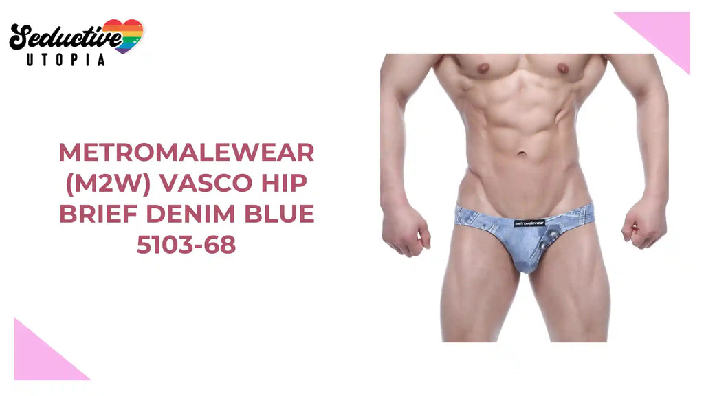 MetroMaleWear (M2W) Vasco Hip Brief Denim Blue 5103-68 by@Outfy