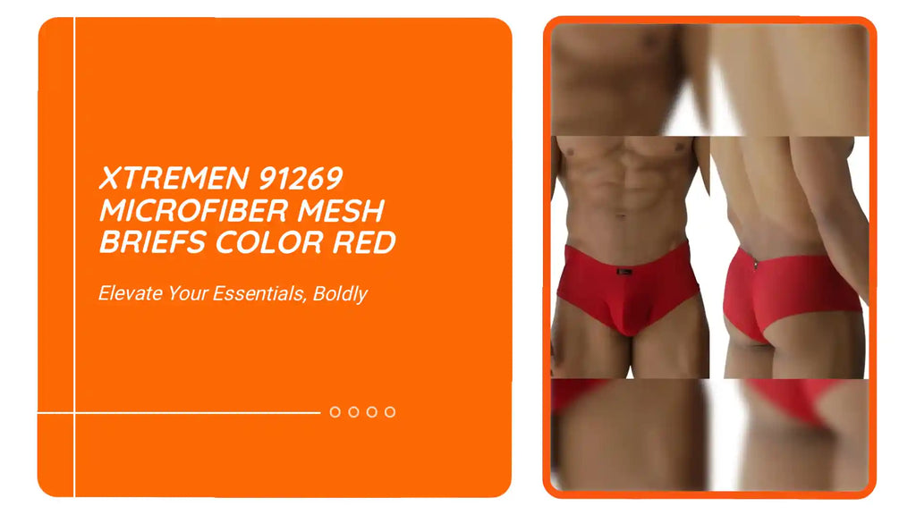 Xtremen 91269 Microfiber Mesh Briefs Color Red by@Outfy