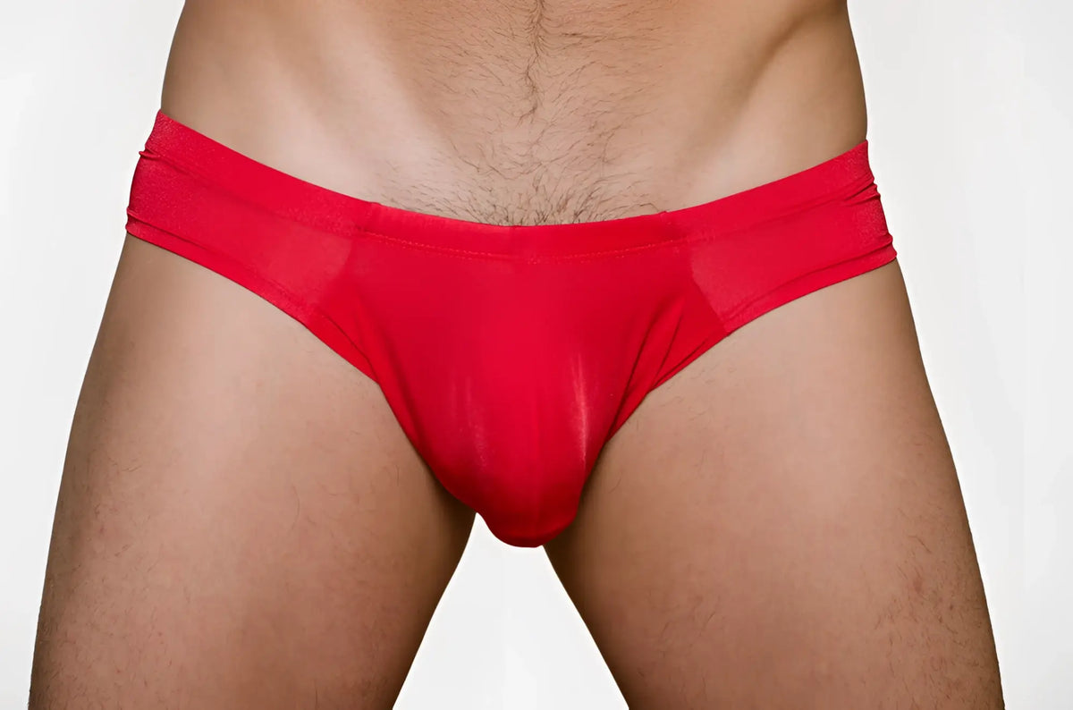 Red pride cheeky metro brief made of smooth stretchy fabric with plus pouch for comfortable fit