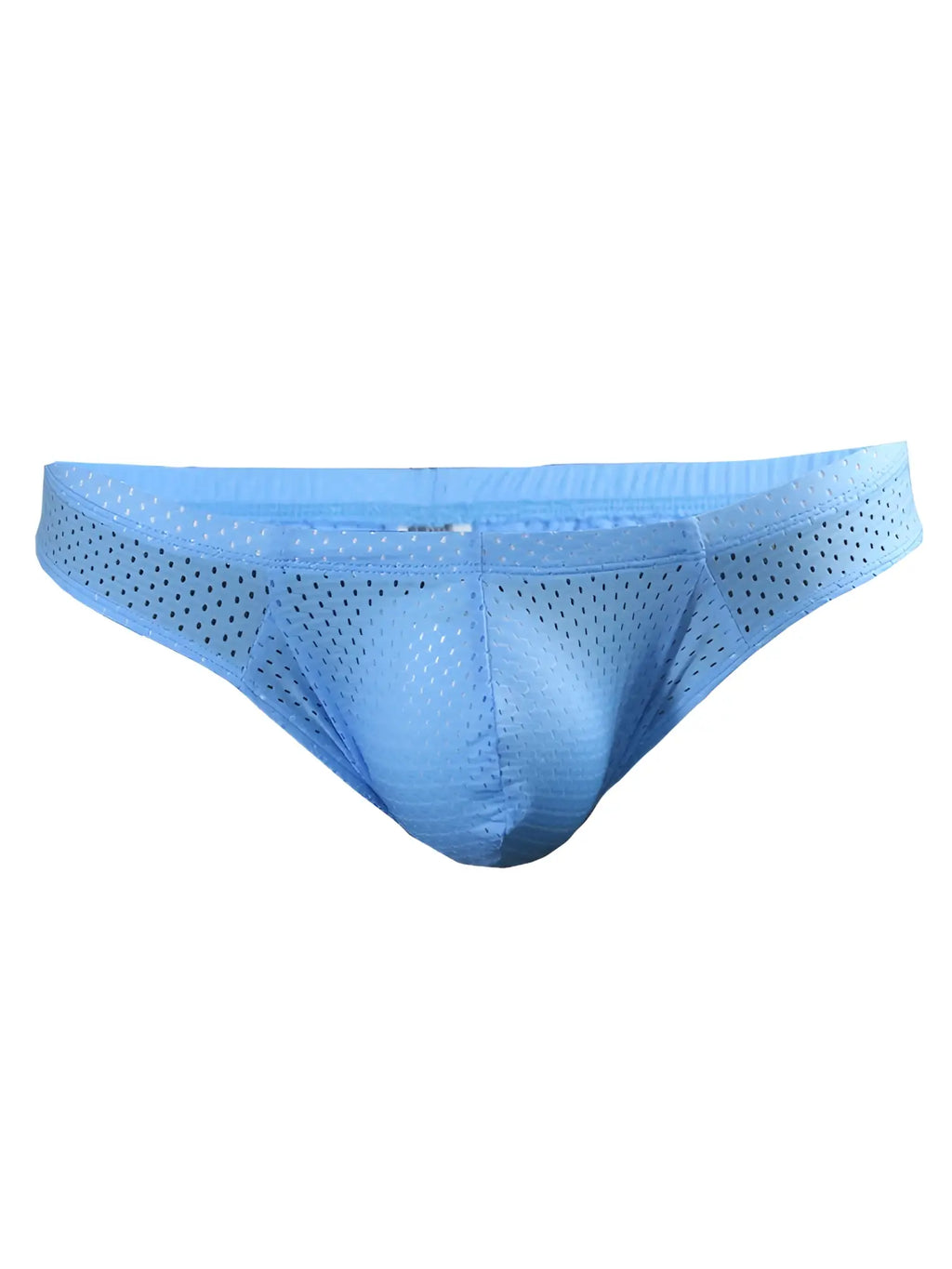 Light blue pride mesh bunz briefs with breathable perforated design and plus pouch for enhanced comfort