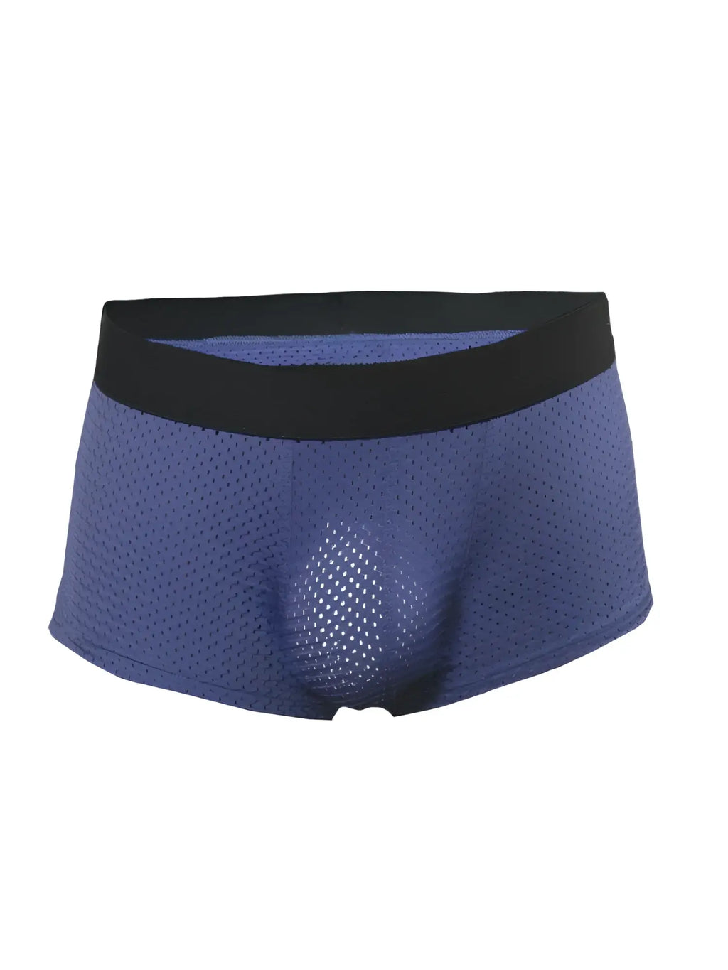 Pride mesh trunk blue mesh athletic briefs with black elastic waistband for comfortable support