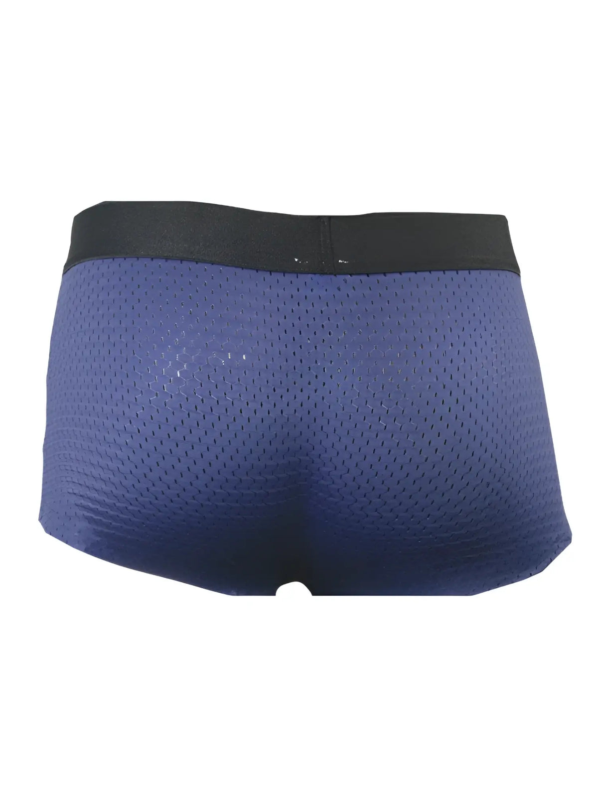 Pride mesh trunk blue athletic briefs with black elastic waistband made of breathable mesh fabric
