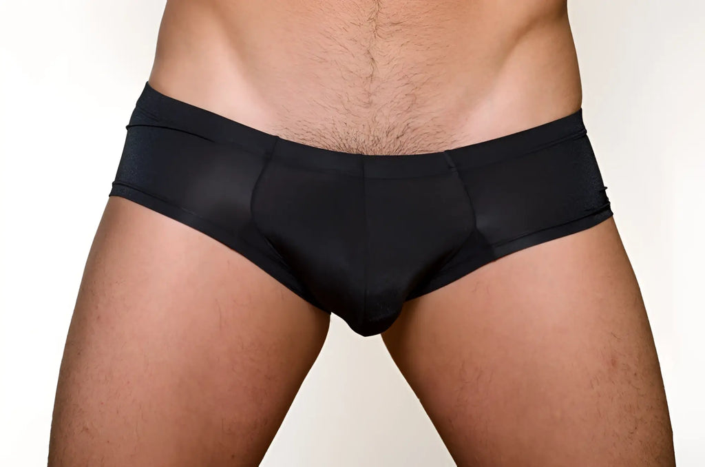 Black pride metro bunz boxer briefs with plus pouch featuring smooth form fitting fabric and subtle textured pattern