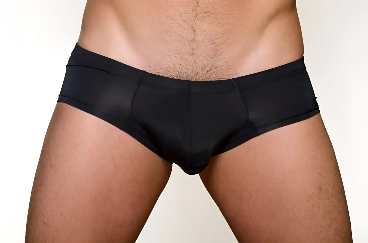 Black pride metro bunz boxer briefs with plus pouch featuring smooth form fitting fabric and subtle textured pattern