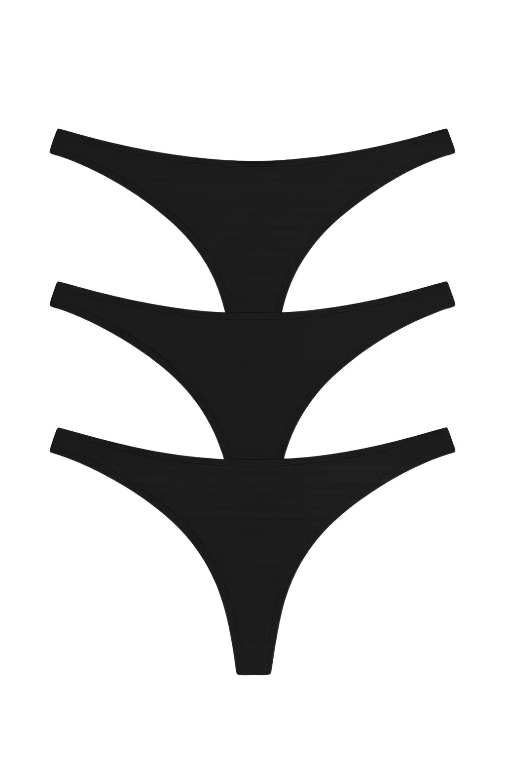 Black stylized logo with three curved symmetrical arms on pride metro rio bikini 3-pack swimwear product