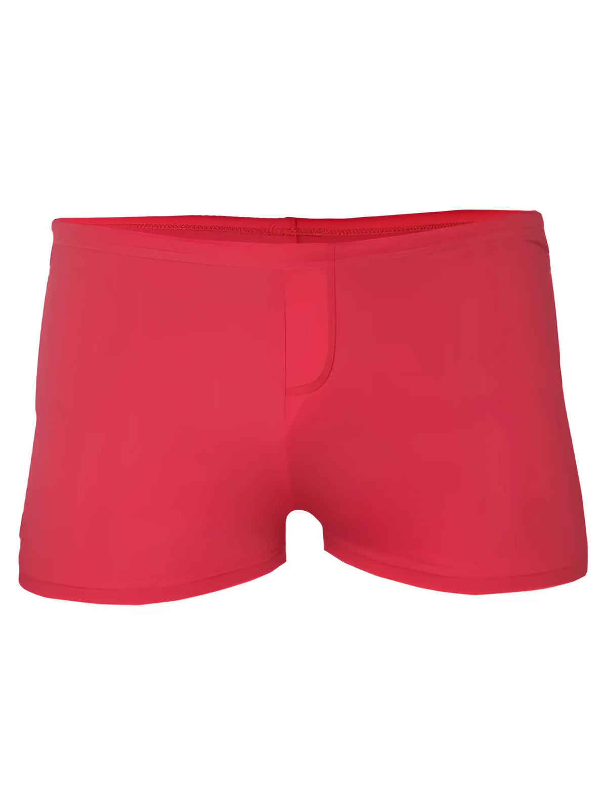 Red pride square trunk briefs made of smooth stretchy fabric with a simple design and elastic waistband