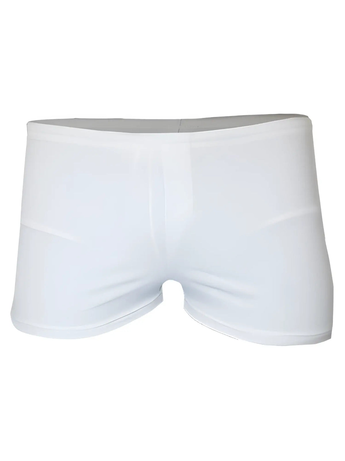Pride Square Trunk white form-fitting swim trunks with smooth seamless fabric and subtle waistband detail