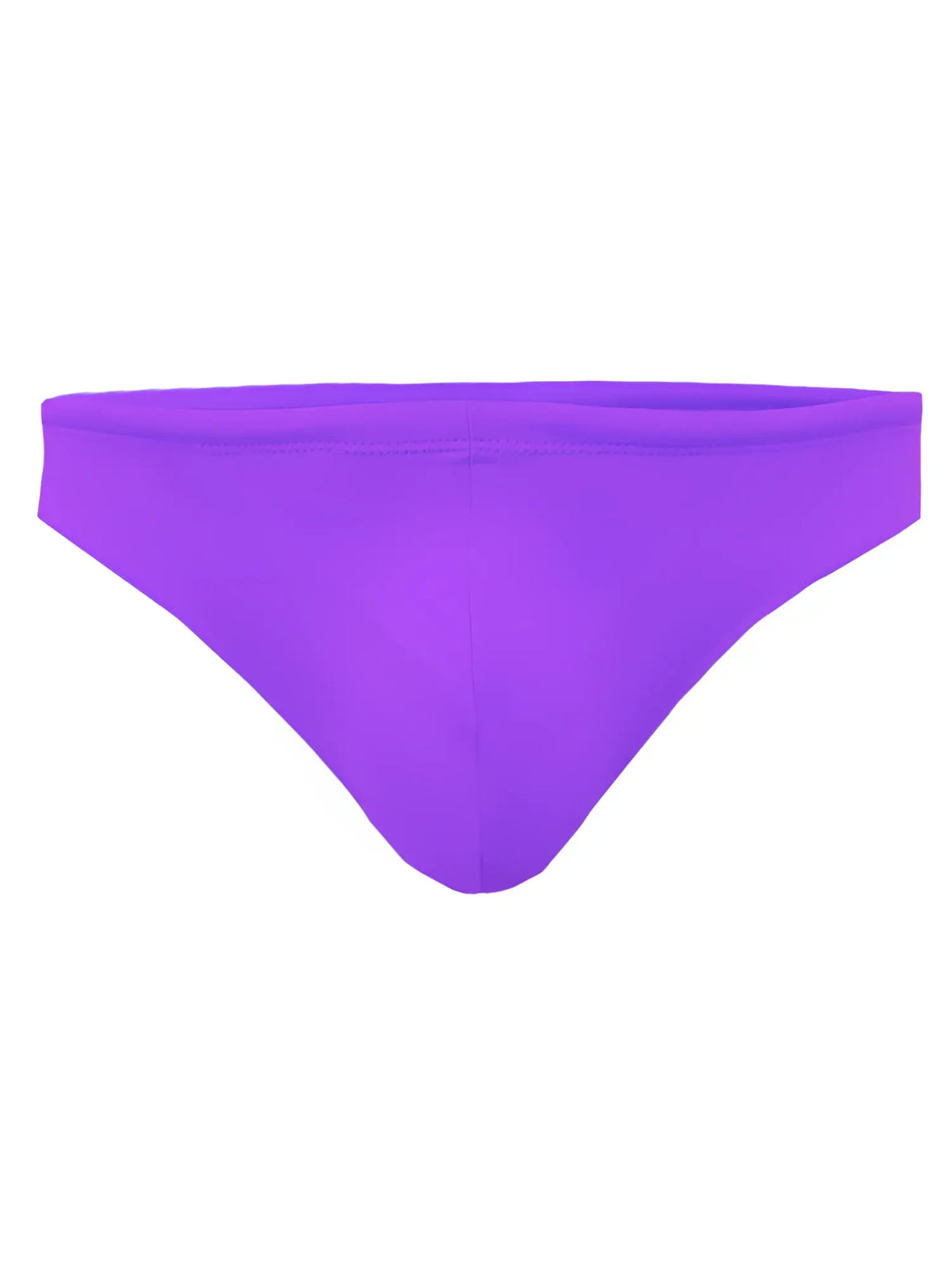 Purple pride swim bikini bottom with smooth seamless design shown from the back side