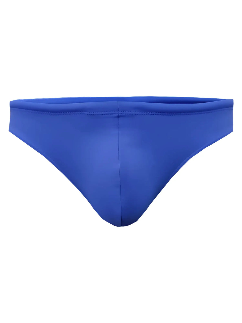 Solid royal blue pride swim bikini trunks with smooth seamless fabric finish for comfortable swimwear use