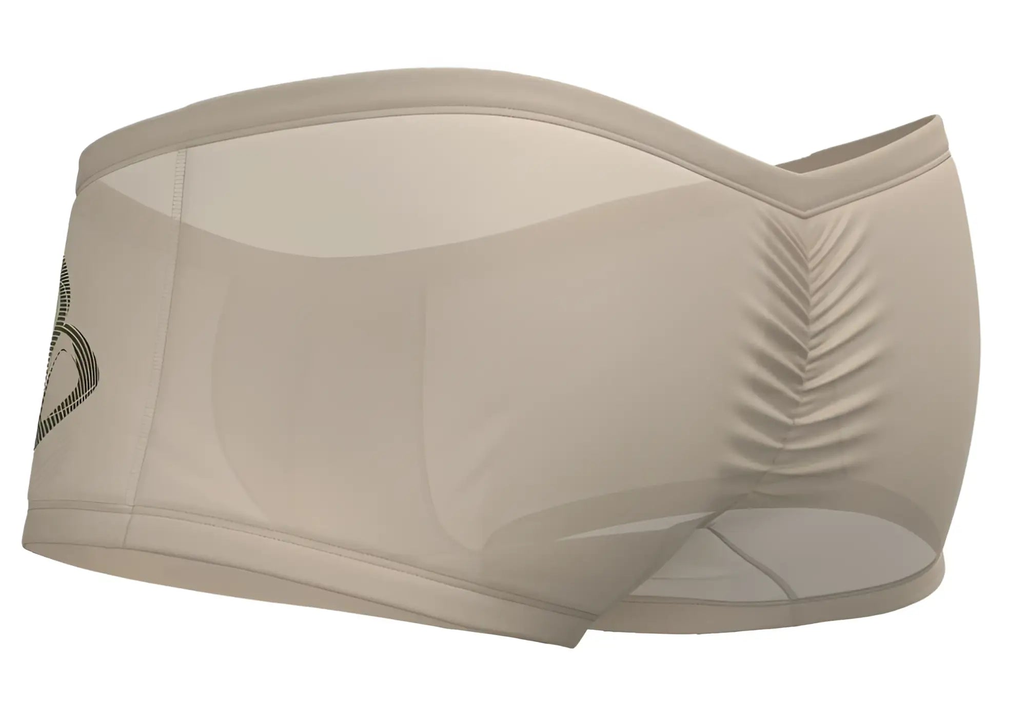 Beige seamless briefs with subtle textured pattern and small logo on side private structure brut4390 bare hipster nude