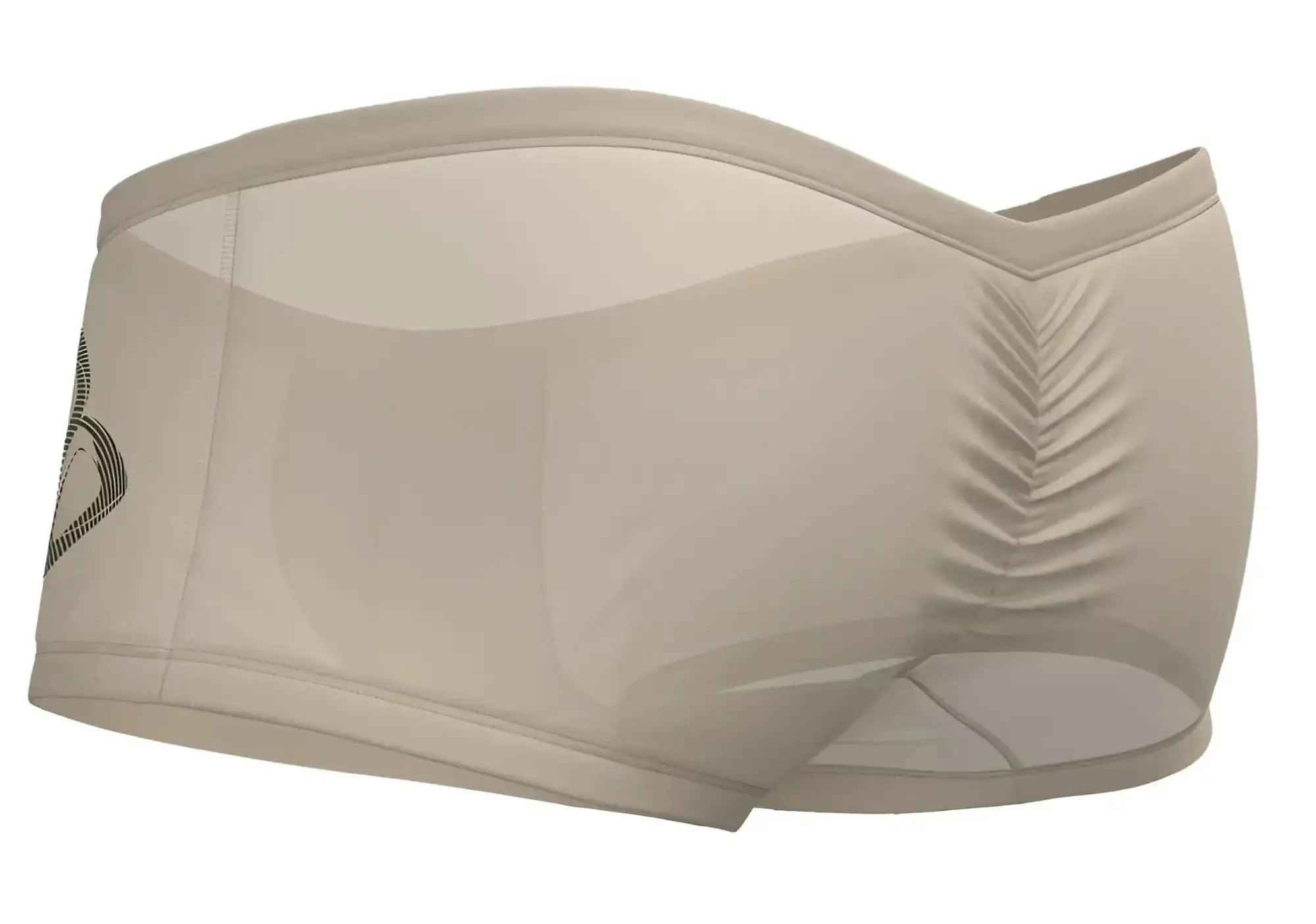 Beige seamless briefs with subtle textured pattern and small logo on side private structure brut4390 bare hipster nude