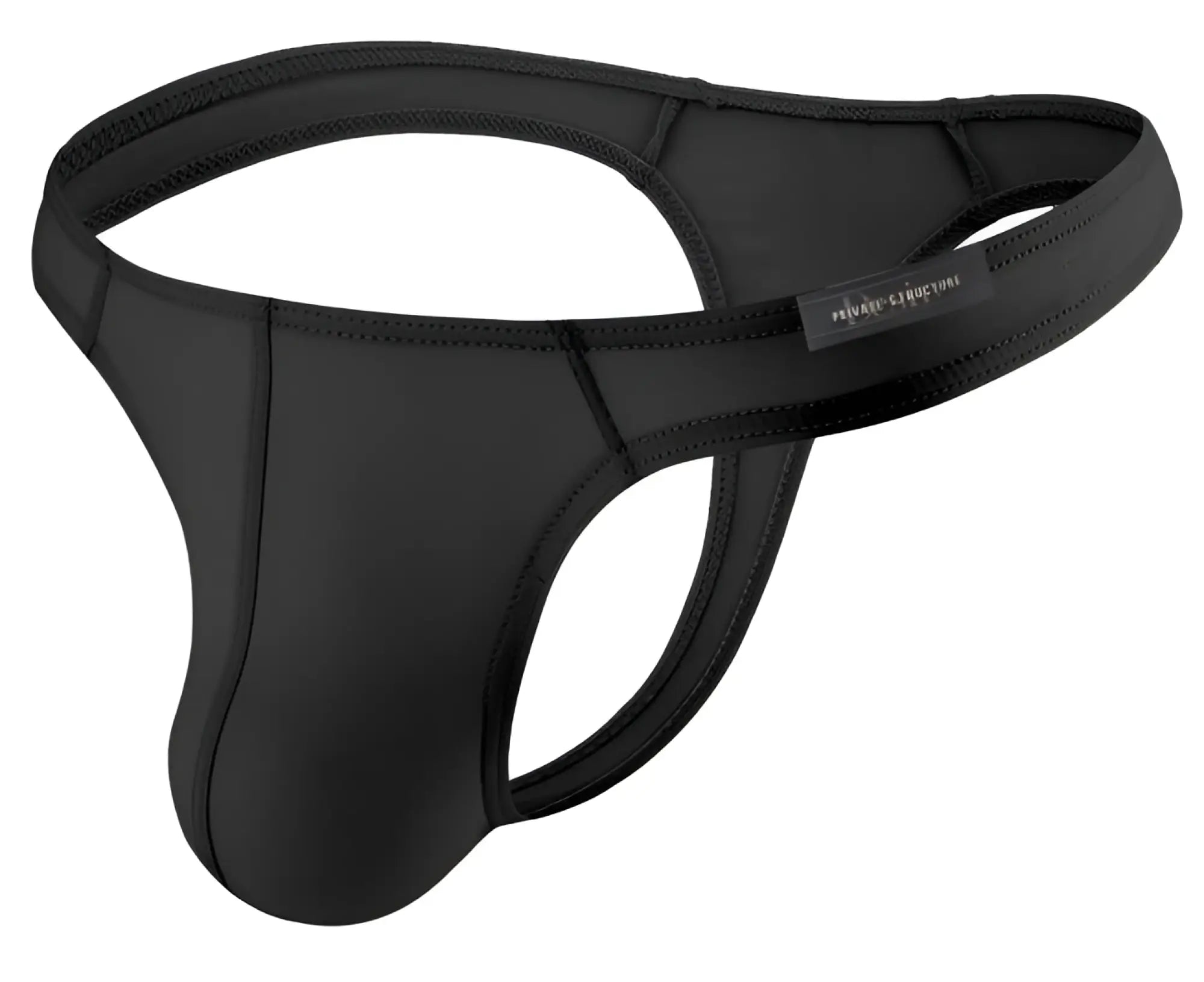 Black neoprene thong by private structure dgemu3545bt desire glaze thong with sleek form-fitting design and reinforced stitching