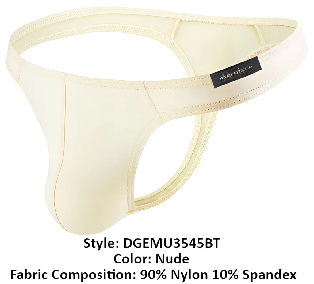 Nude-colored Private Structure DGEMU3545BT Desire Glaze thong made of 90% nylon 10% spandex with a smooth texture