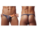 Gray and orange private structure dguya025 desire glaze g string thong with sleek form fitting design shown from the back