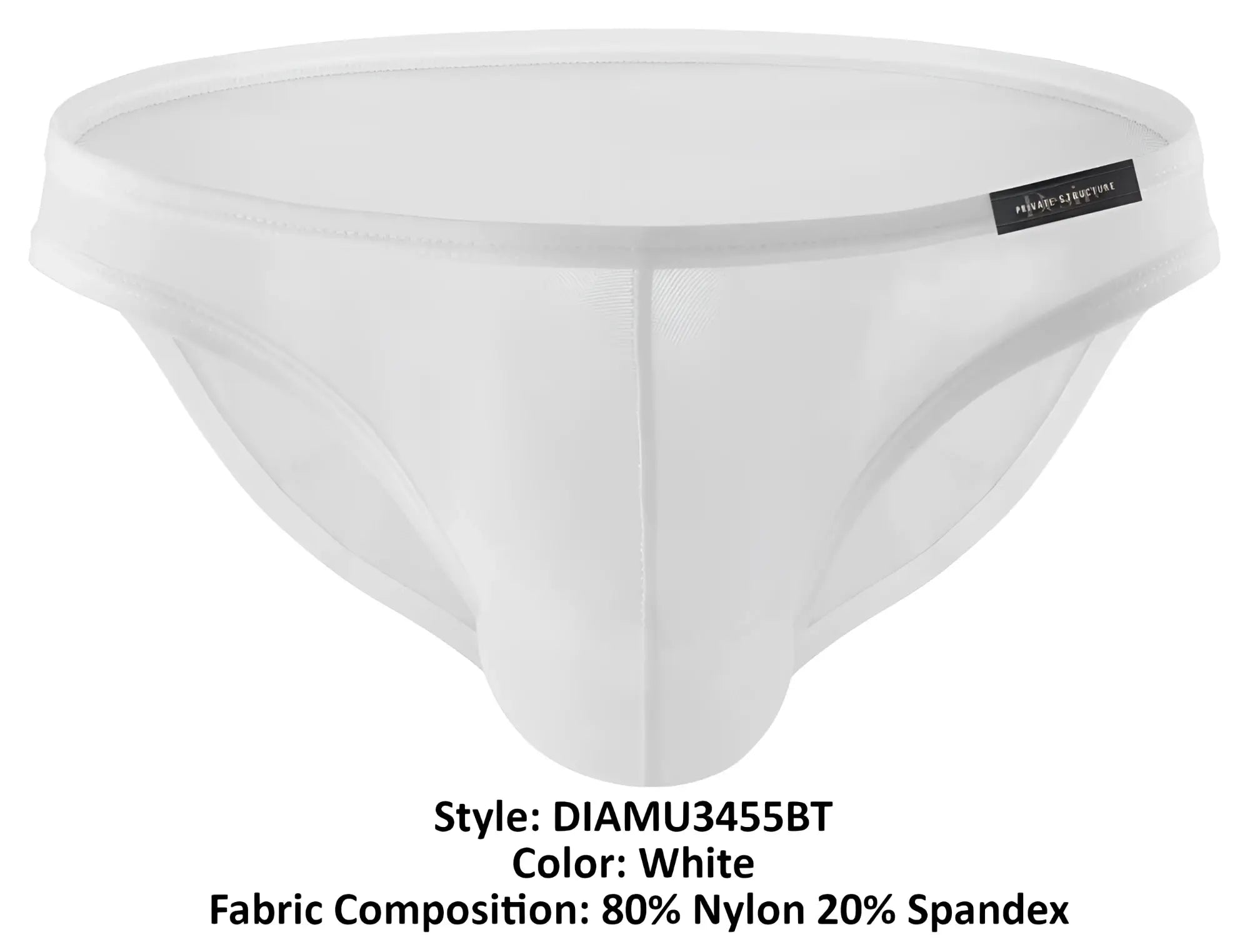 White men’s briefs private structure DIAMU3455BT desire intima low rise bikini made of 80 nylon 20 spandex with subtle brand tag