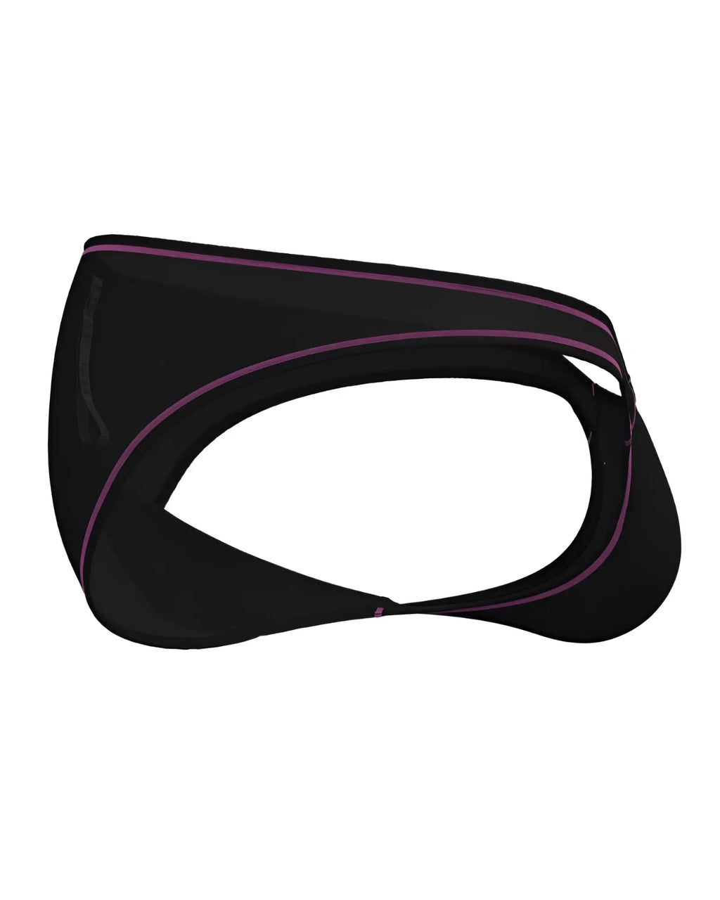 Black Private Structure EPUS4563 Prime Eutopia bikini briefs with sleek fit and subtle purple stitching in charcoal color