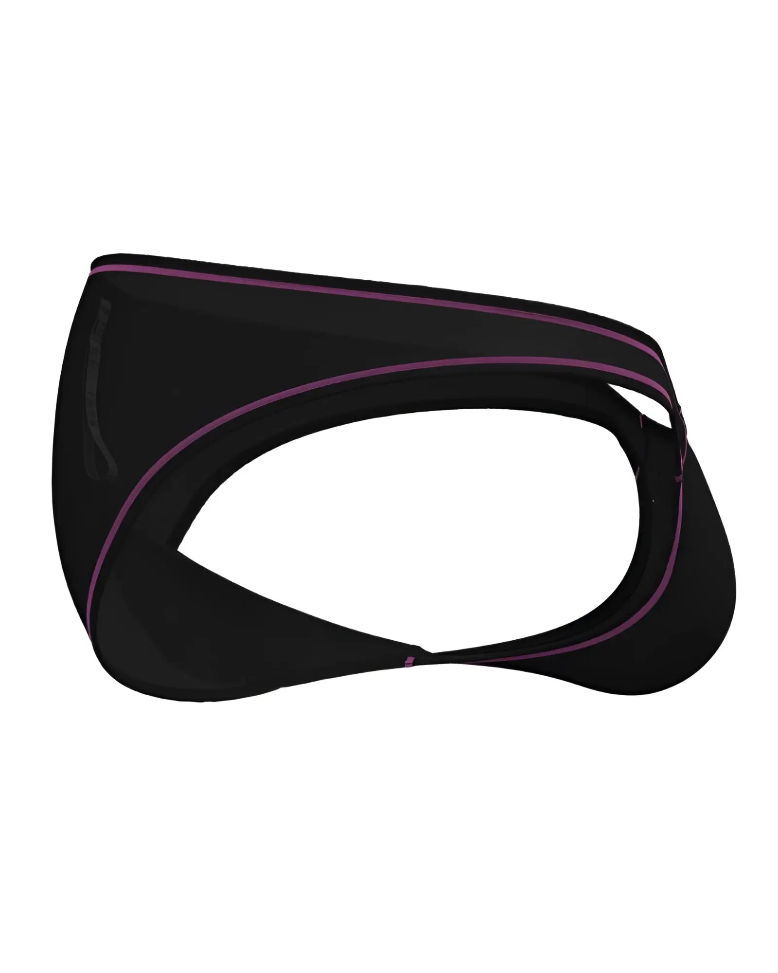 Black Private Structure EPUS4563 Prime Eutopia bikini briefs with sleek fit and subtle purple stitching in charcoal color