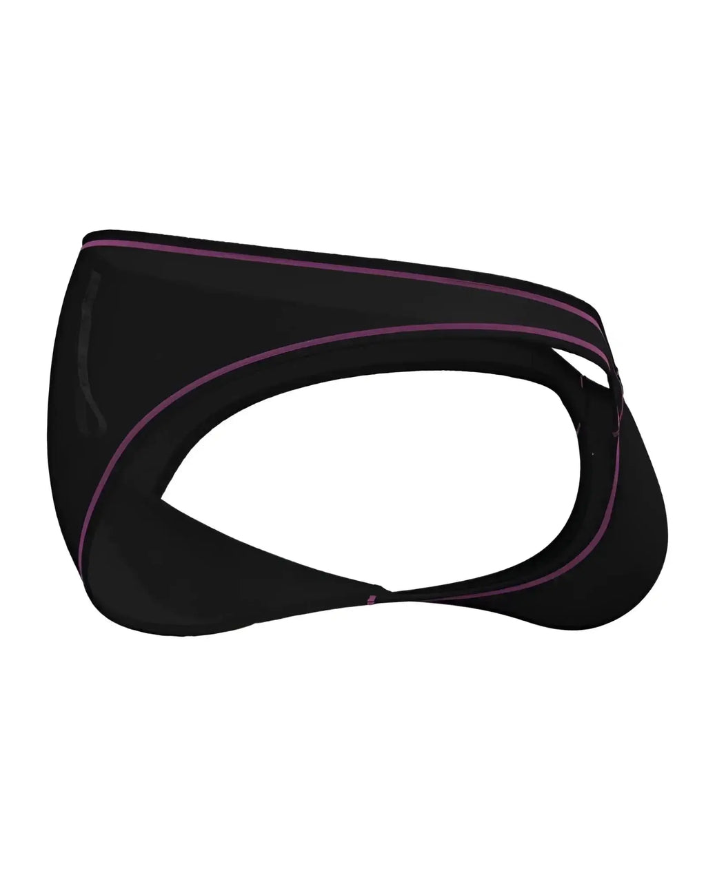 Black Private Structure EPUS4563 Prime Eutopia bikini briefs with sleek fit and subtle purple stitching in charcoal color