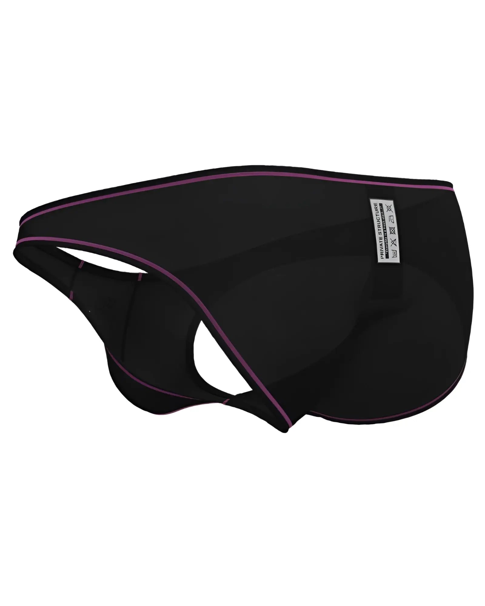 Black men’s briefs in charcoal with purple trim and hugo boss label from private structure epus4563 prime eutopia bikini brief