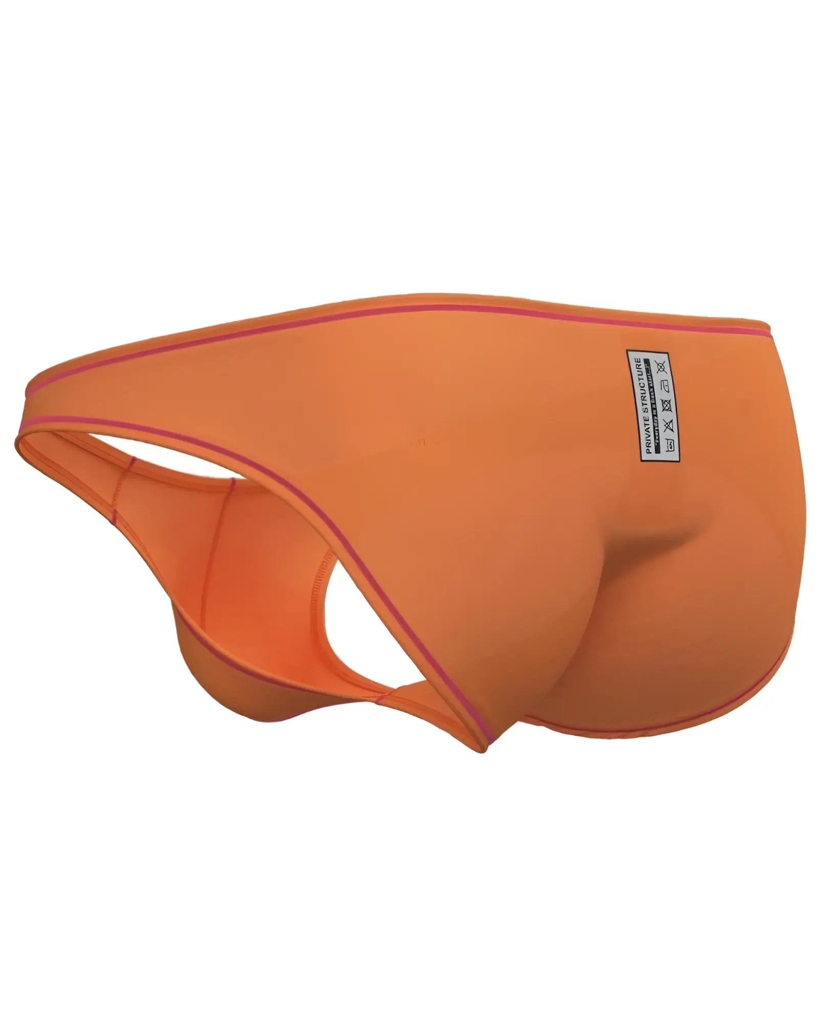 Bright orange private structure epus4563 prime eutopia bikini briefs with subtle pink trim for men