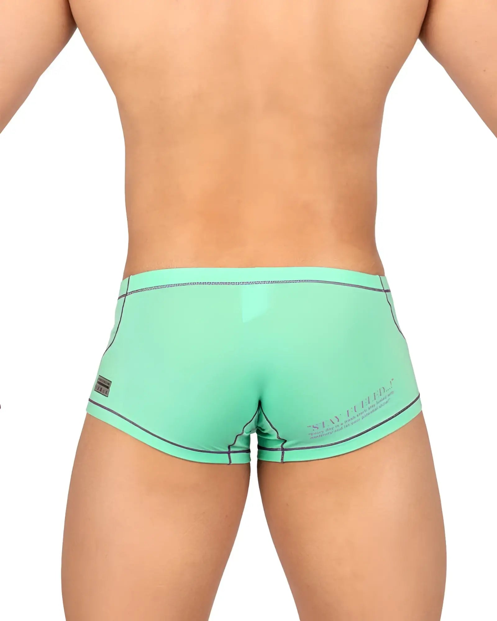 Mint green private structure epus4570 prime elysian hipster briefs with black trim and brand tag on left side