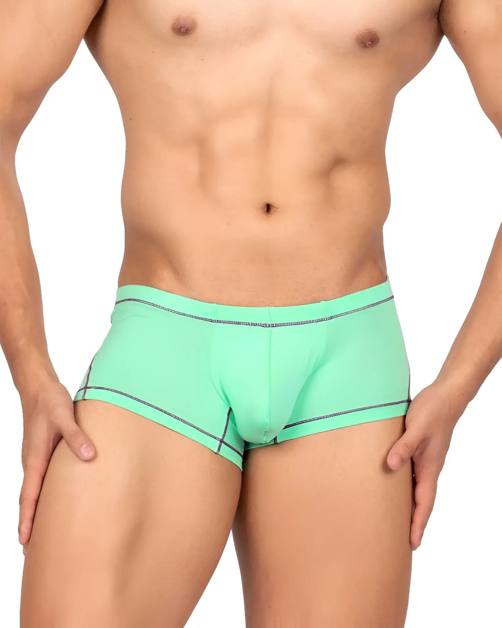 Private structure epus4570 prime elysian mint green athletic briefs with dark gray trim for activewear use