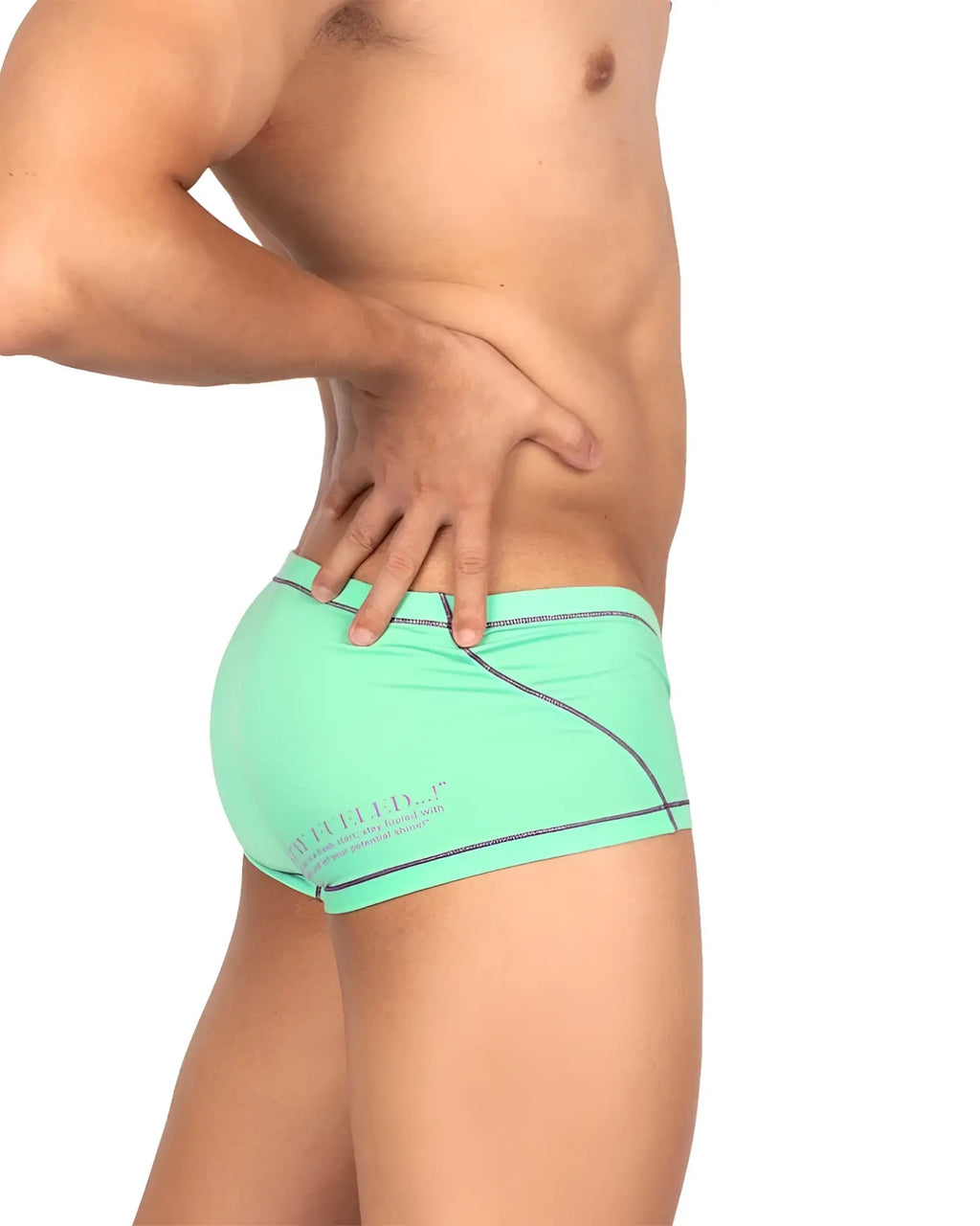 Mint green athletic briefs with black trim and subtle waistband logo from Private Structure EPUS4570 Prime Elysian hipster