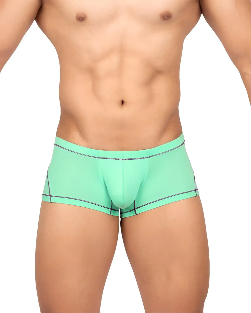 Private structure epus4570 prime elysian hipster briefs in mint green with black trim detailing and a cyan color tone