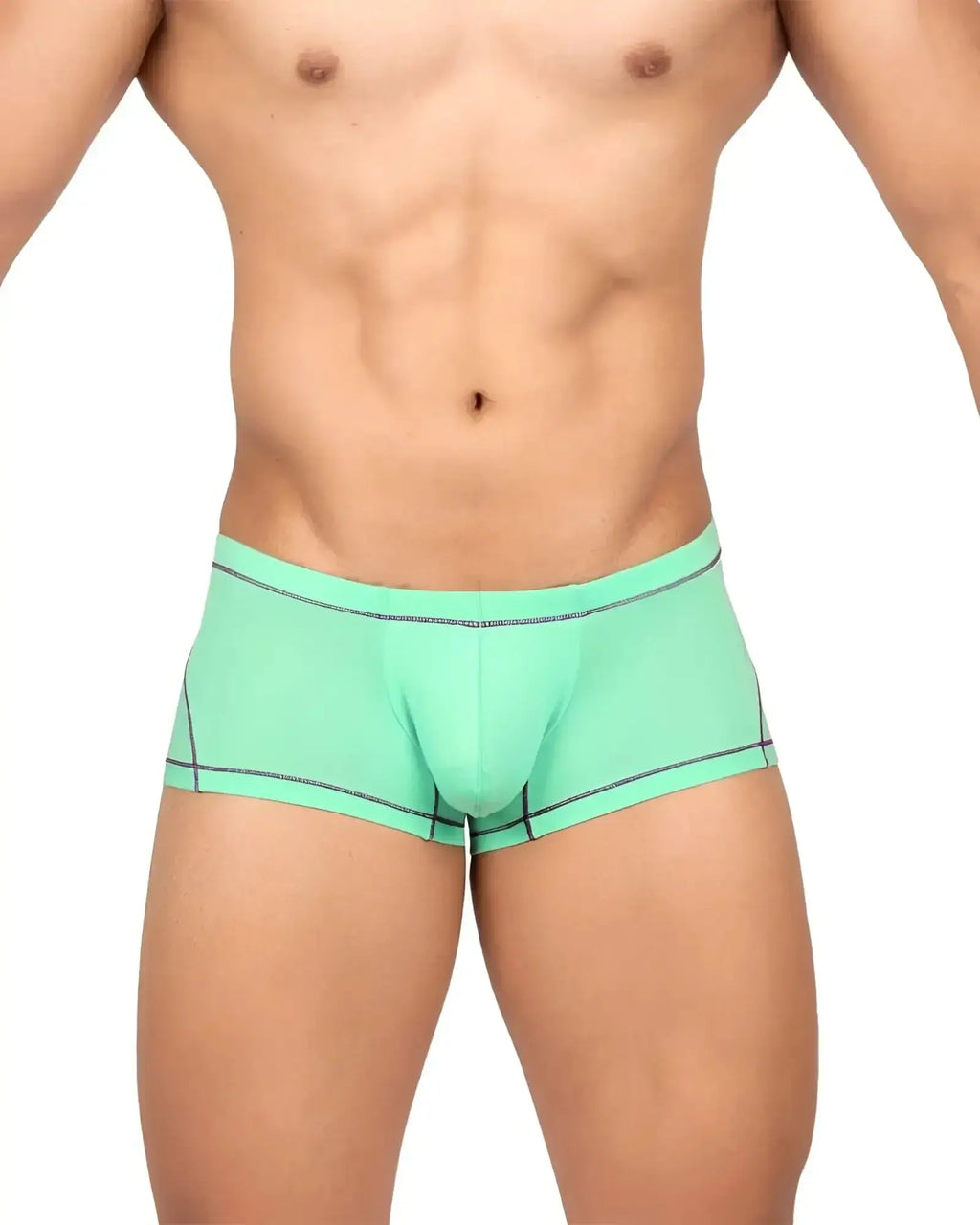 Private structure epus4570 prime elysian hipster briefs in mint green with black trim detailing and a cyan color tone