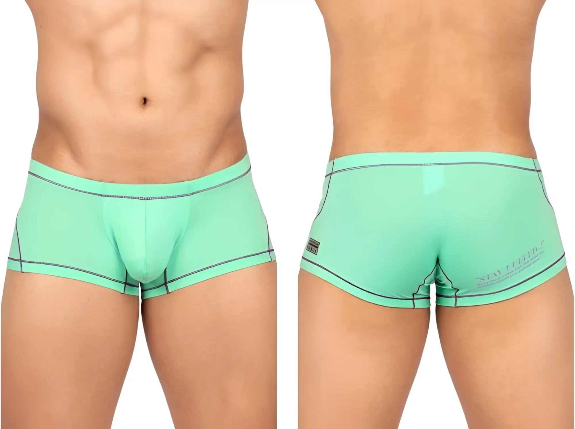 Private structure epus4570 prime elysian hipster briefs in mint green with black trim and subtle logo on the back