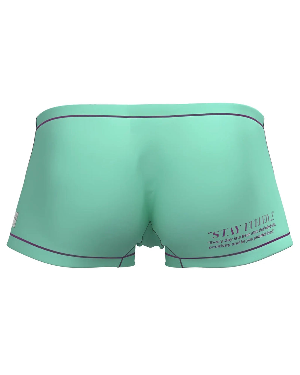 Mint green private structure epus4570 prime elysian hipster boxer briefs with black trim and motivational quote on side