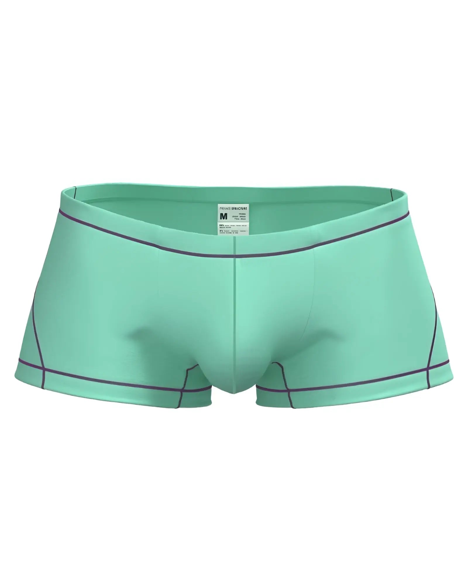 Mint green private structure epus4570 prime elysian hipster briefs with dark purple stitching on waistband and legs