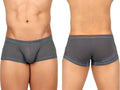 Back view of private structure epus4570 prime elysian gray men’s briefs with light blue trim and subtle logo